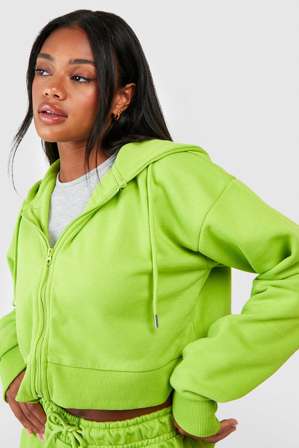 Green zip best sale up hoodie topshop