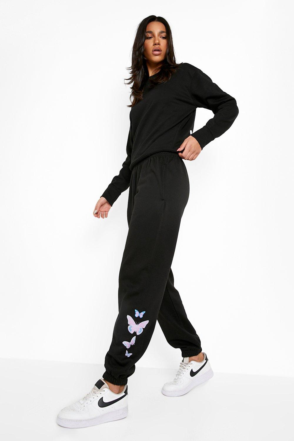 Butterfly Back Print Sweater Tracksuit 