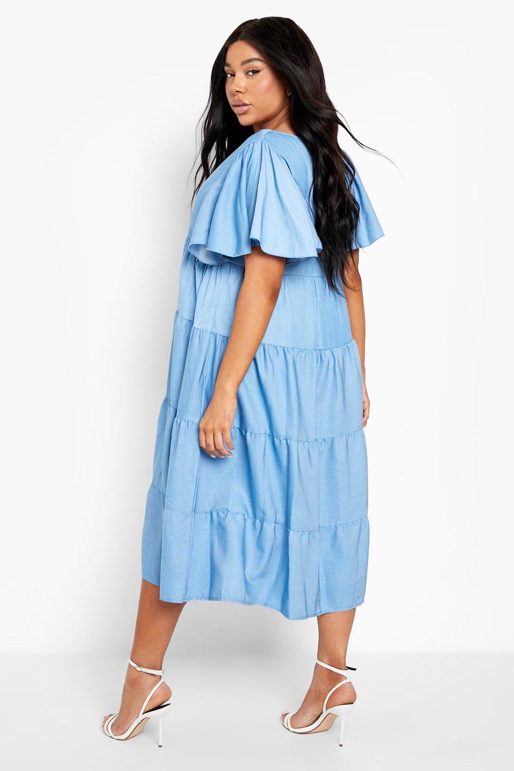 boohoo angel sleeve dress