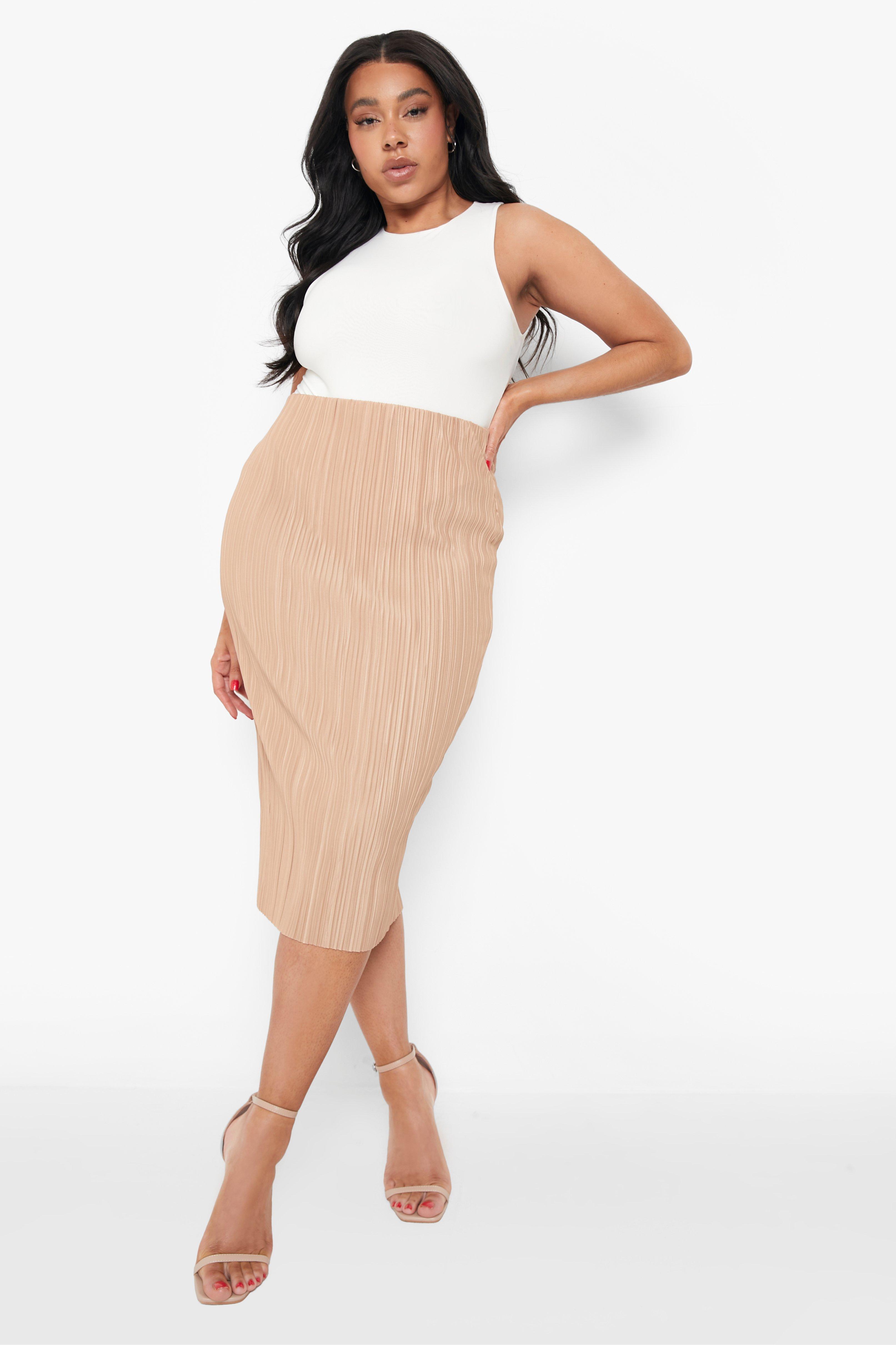 Beige skirt plus outlet size