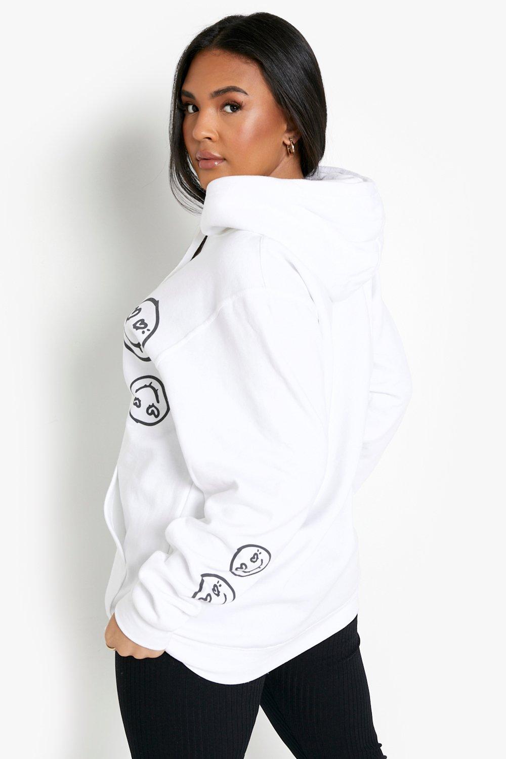 Plus Oversized Smiley Face Hoodie boohoo NZ