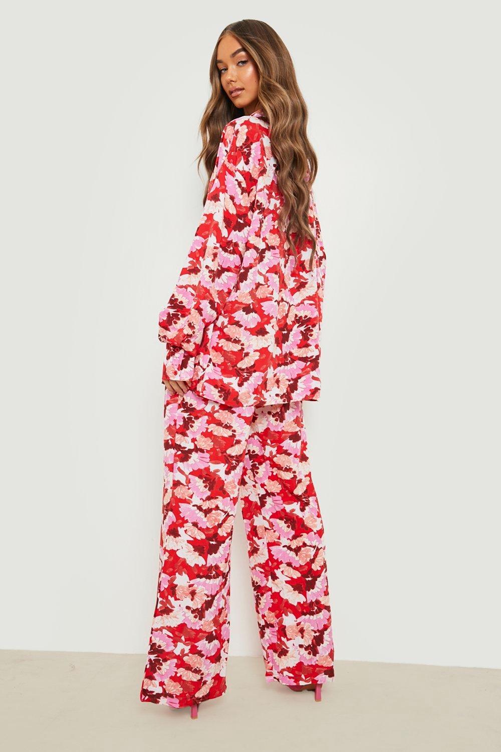 Pantalon best sale fleuri large
