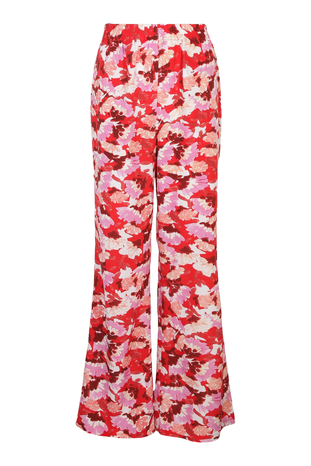 Plus Size Silhouette Floral Woven Wide Leg Pants