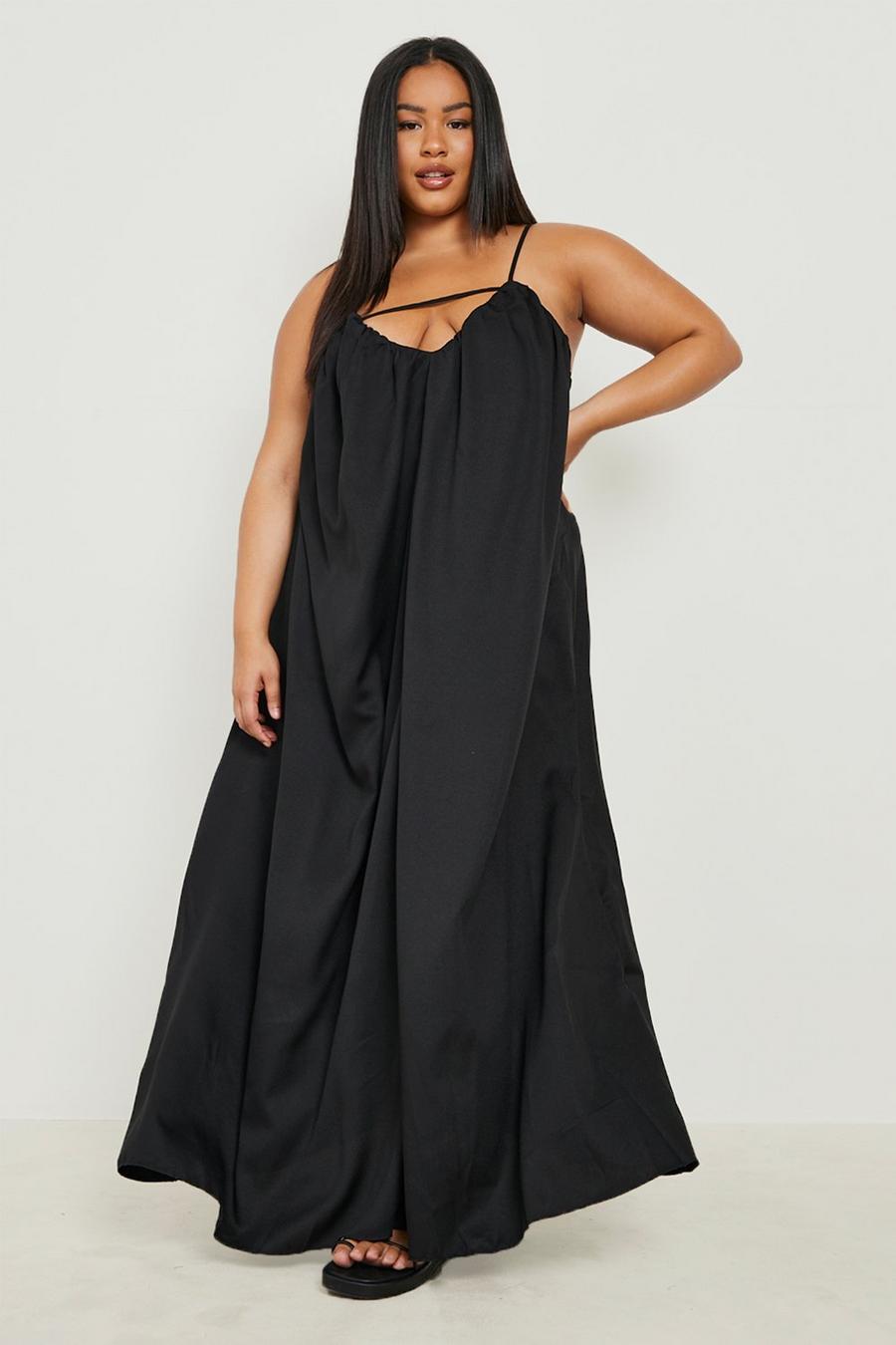 Black Plus Strappy Cut Out Maxi Dress image number 1