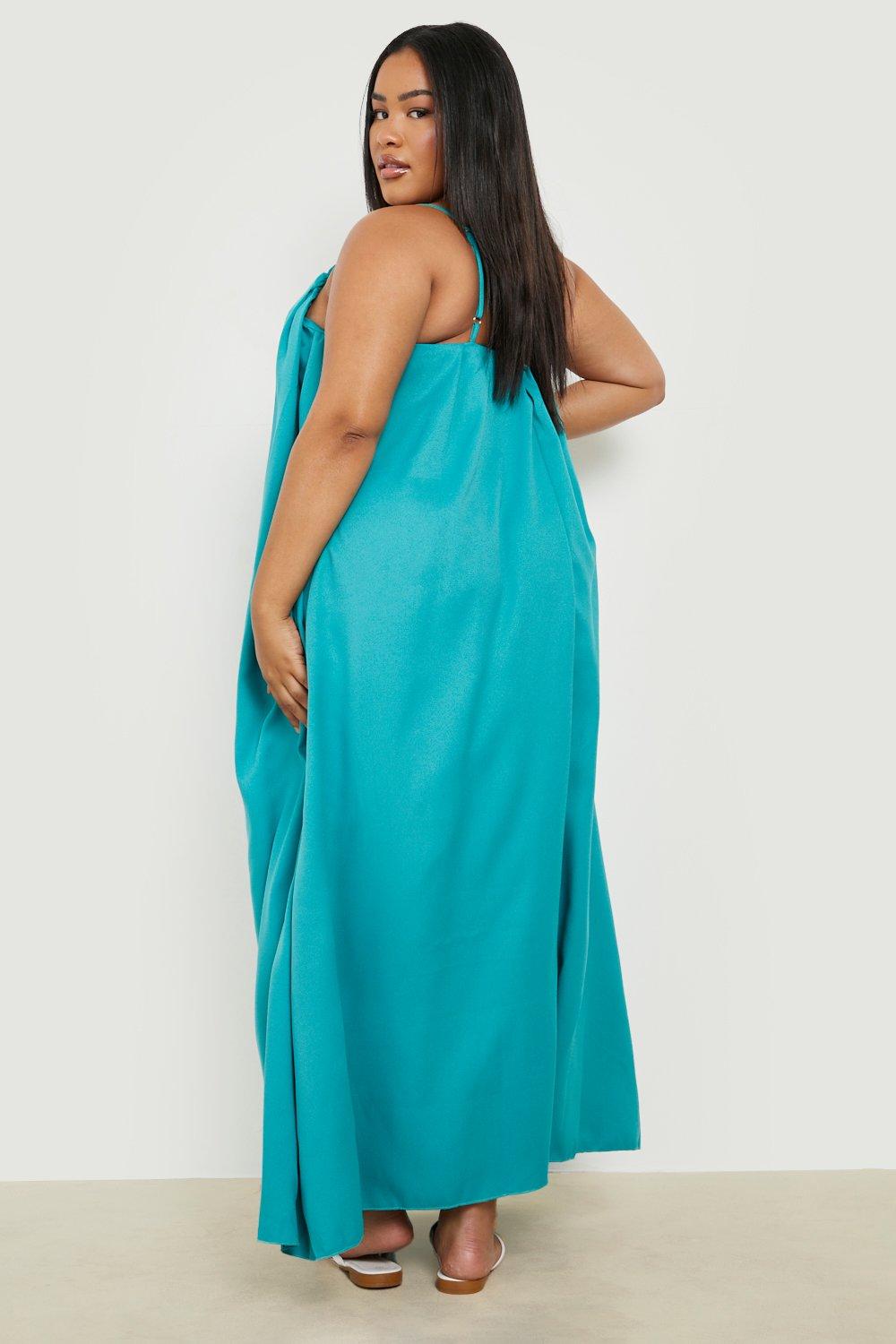 turquoise plus size maxi dress