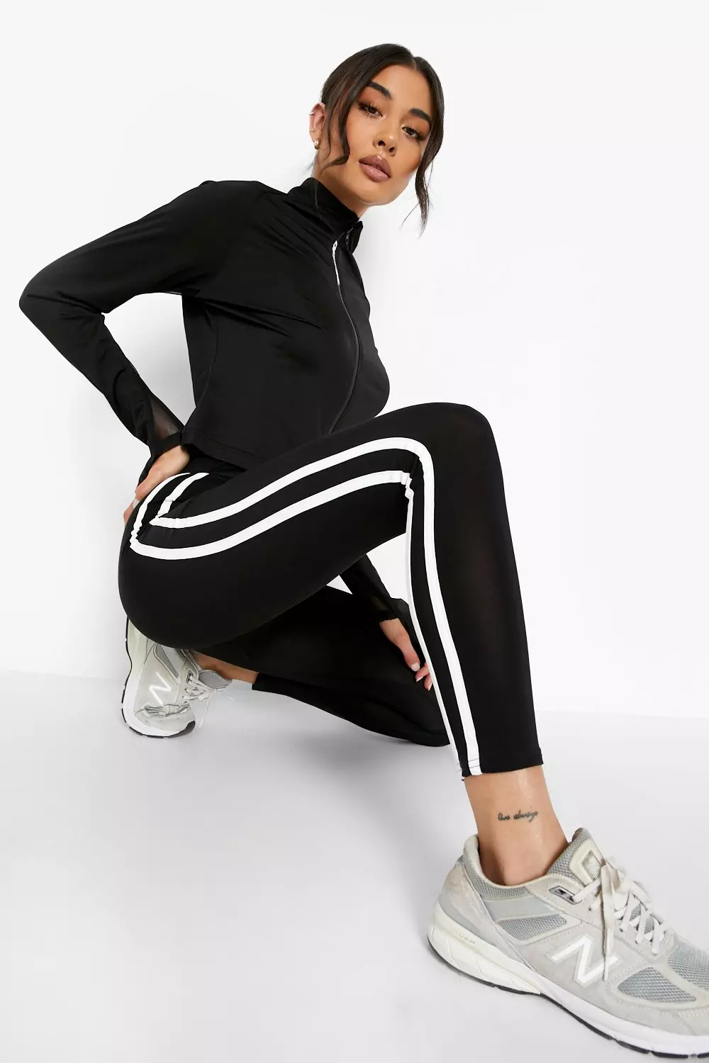 Striped shop running tights