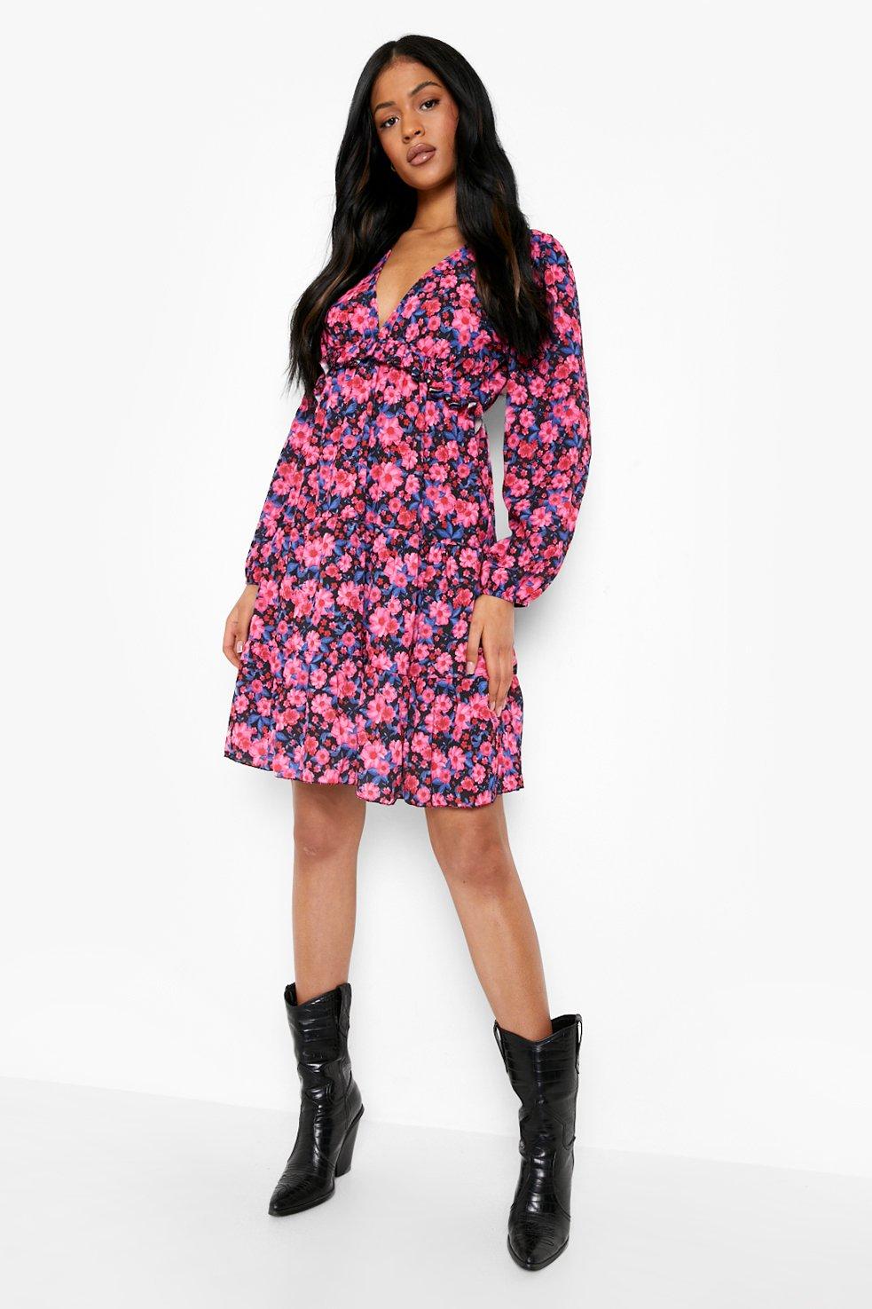 Roze bloemen jurk new arrivals