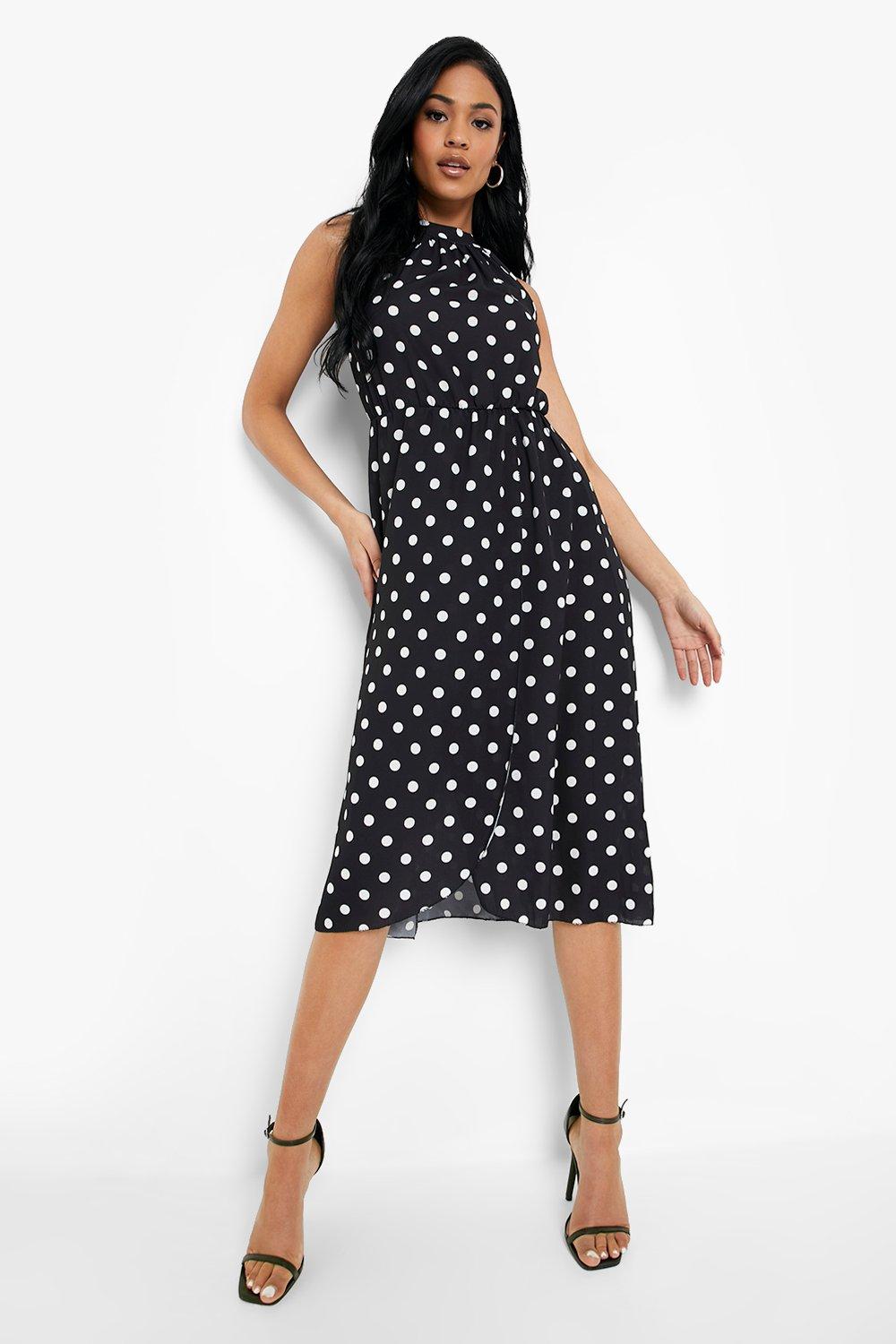 warehouse polka dot midi dress