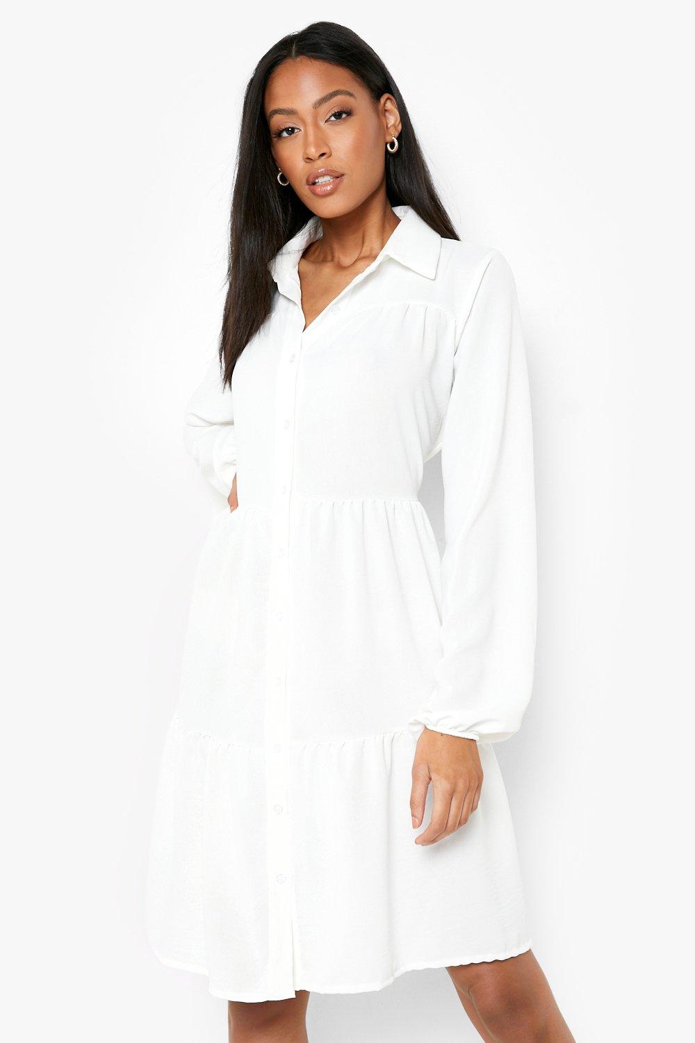 Tall white 2025 shirt dress