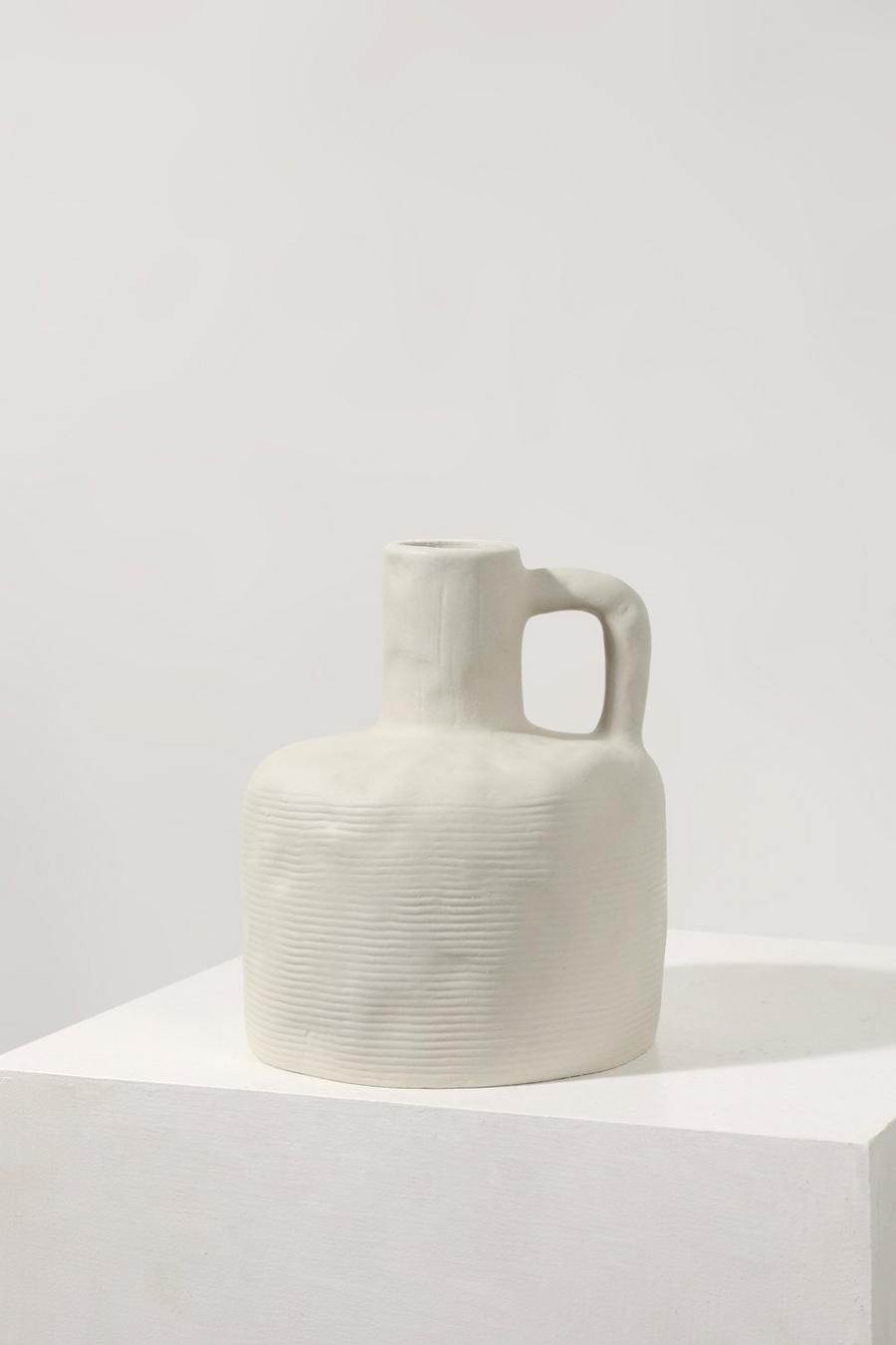 Vase texturé style carafe, White blanc
