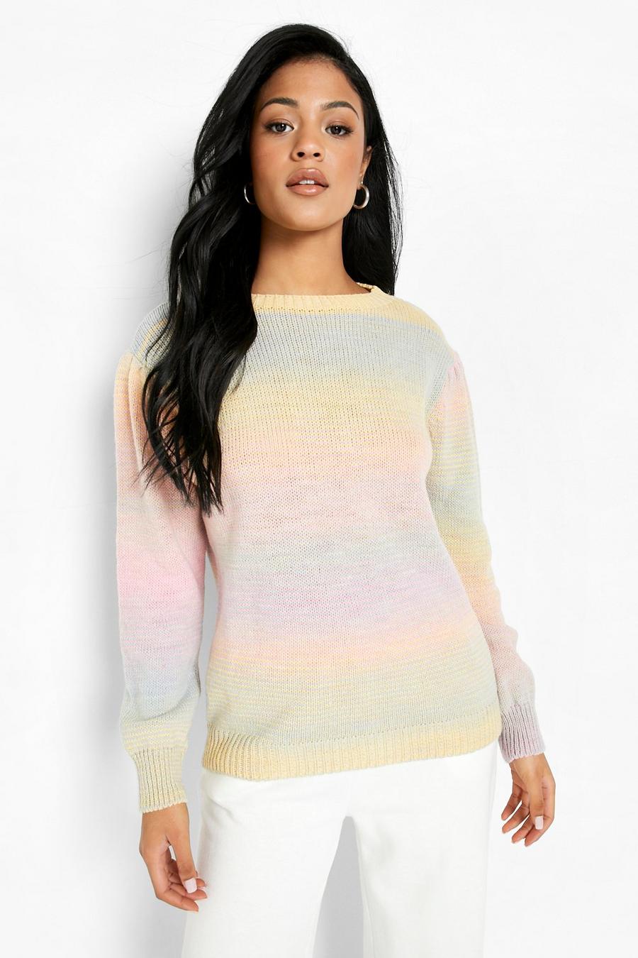 Pastel pink Tall Ombre Puff Sleeve Jumper image number 1