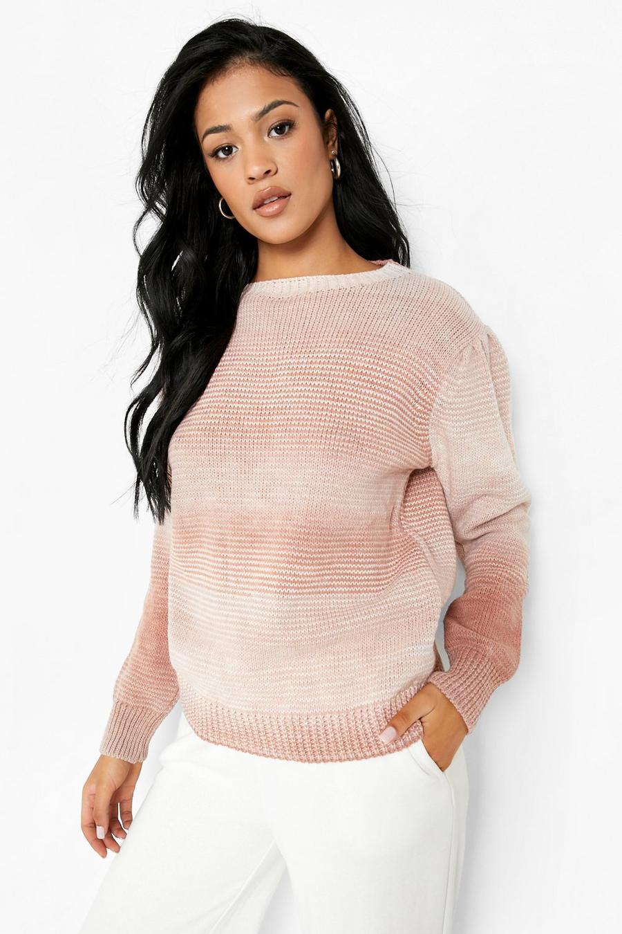 Rose pink Tall Ombre Puff Sleeve Jumper image number 1