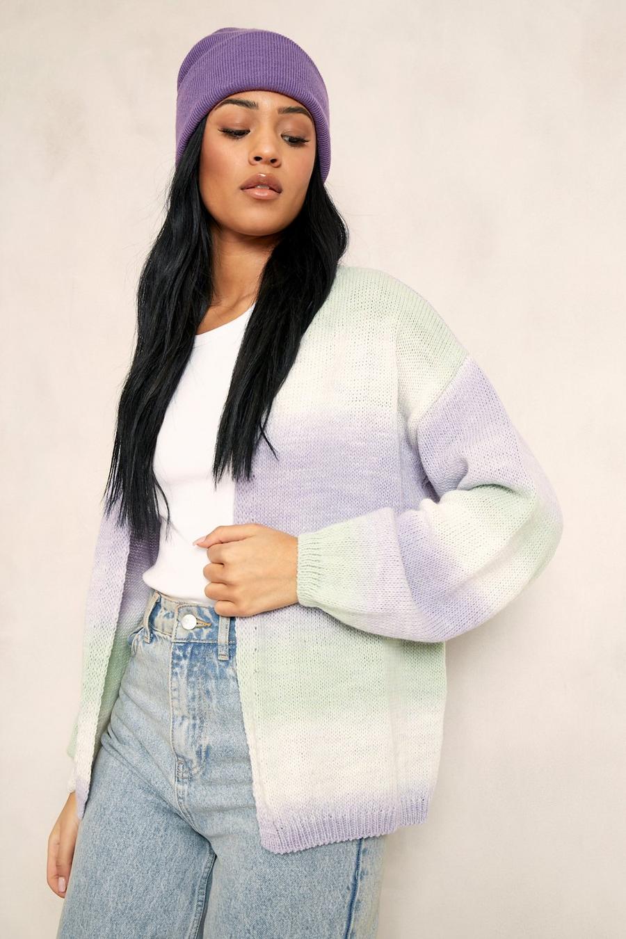 Mint green Tall Ombre Edge To Edge Cardigan
