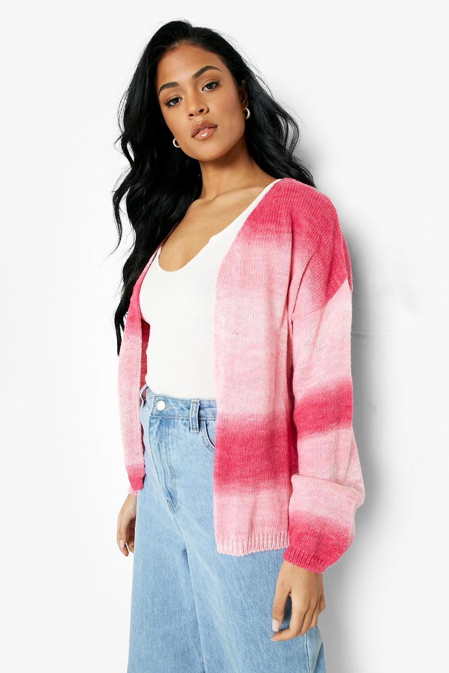 Pink Tall Ombre Edge To Edge Cardigan image number 1