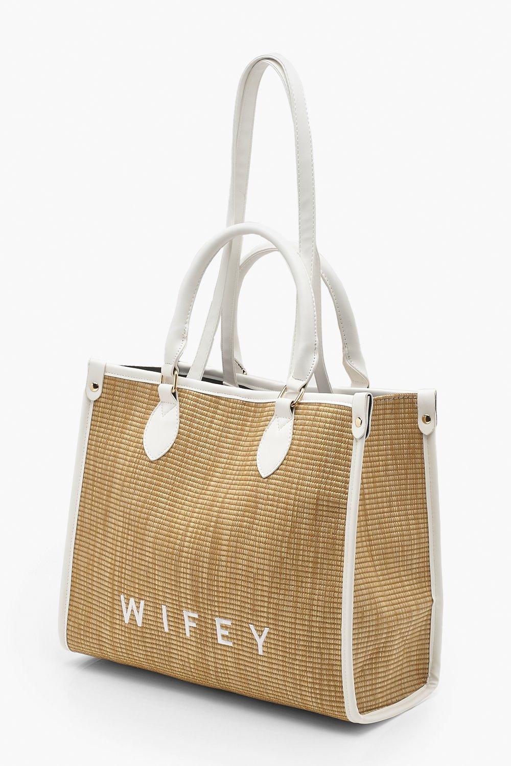 Wifey Stroh Strandtasche