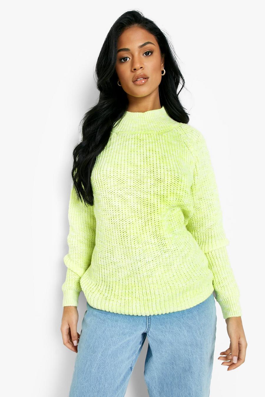 Neon-lime Tall Neon Speckled Sweater image number 1