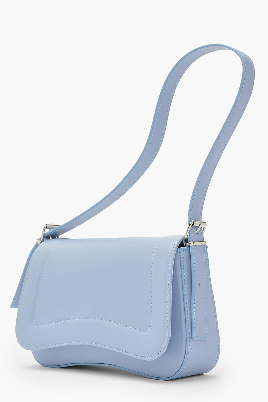 Baby blue blå Handväska med vågig form image number 1