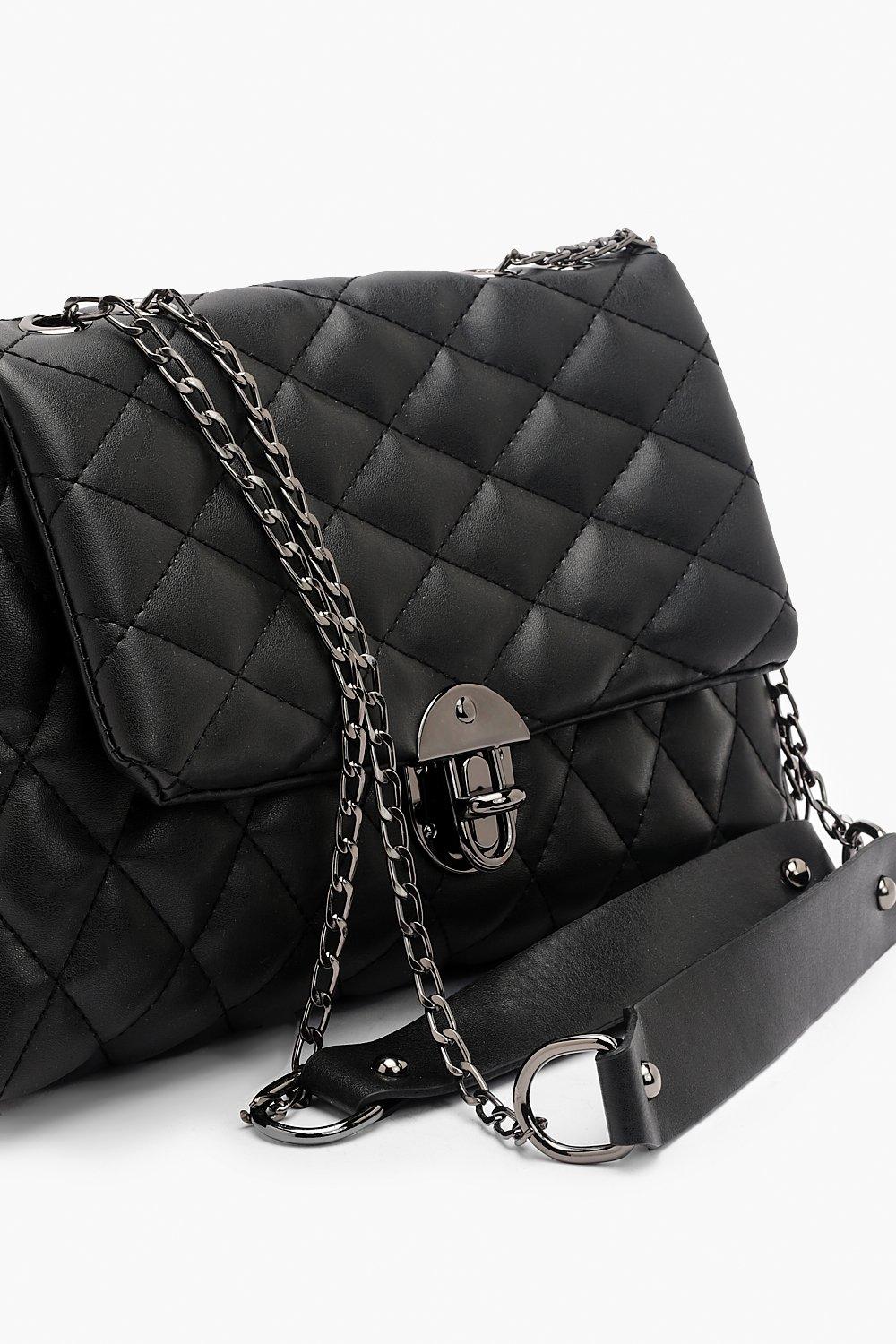 chain black cross body bag