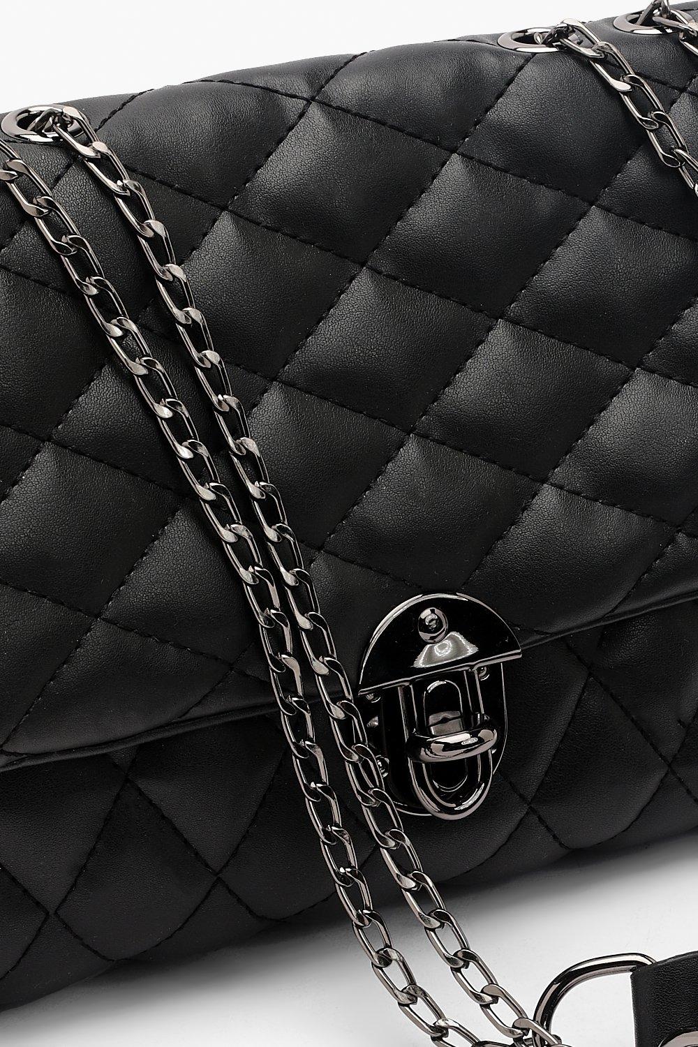 black crossbody bag with chain