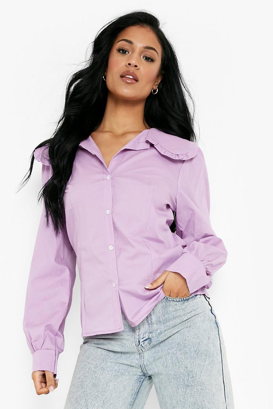 Lilac Tall Collared Poplin Shirt image number 1