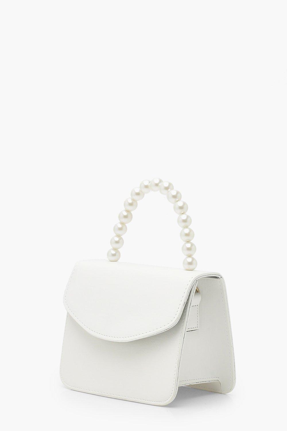 Pearl Bead Bag Strap, Pearl Bag Charm, Ivory Tote Handle, Pearl