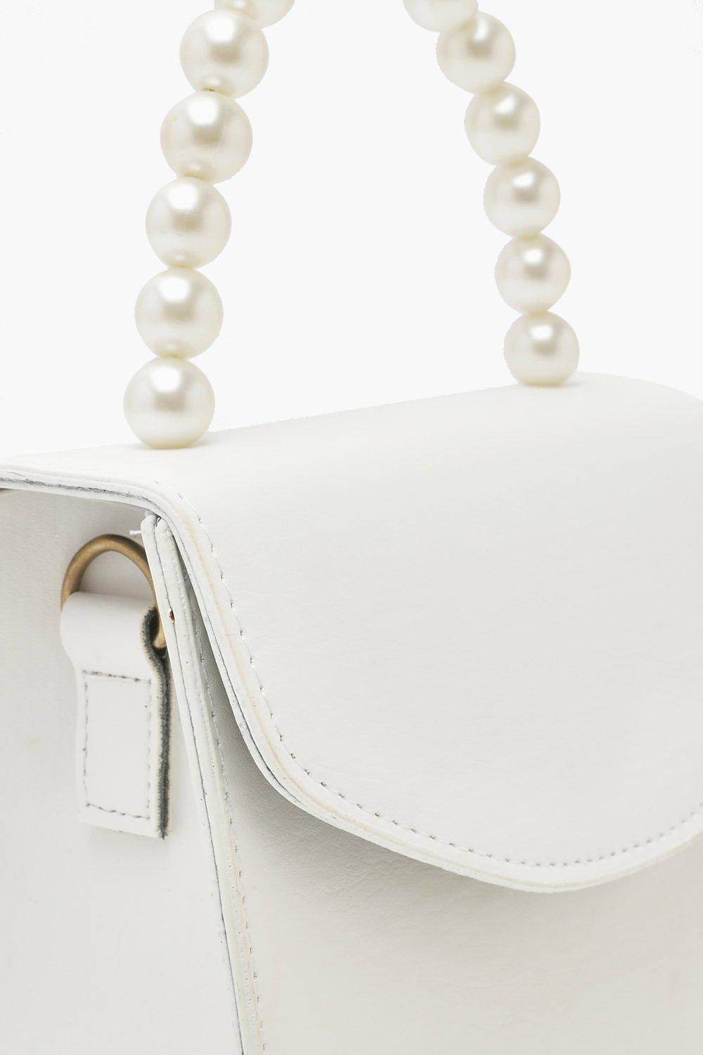 Handle My Love White Pearl Mini Handbag