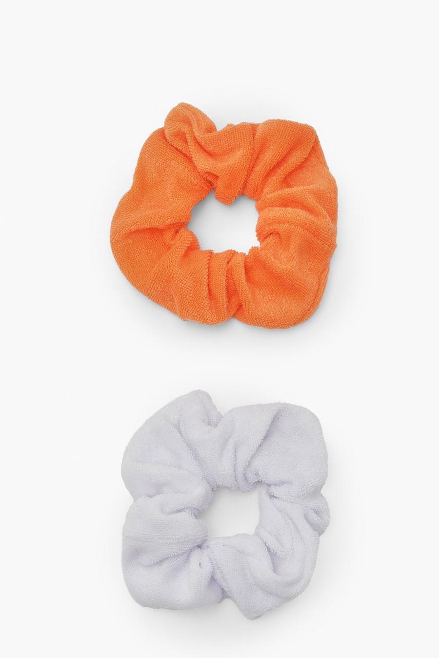 Multi 2 Pack Towelling Scrunchies  image number 1