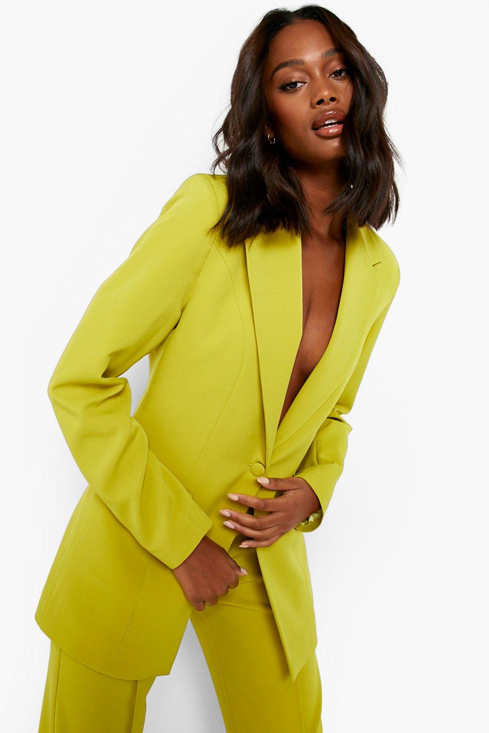 Premium Plunge Front Seam Detail Blazer boohoo NZ
