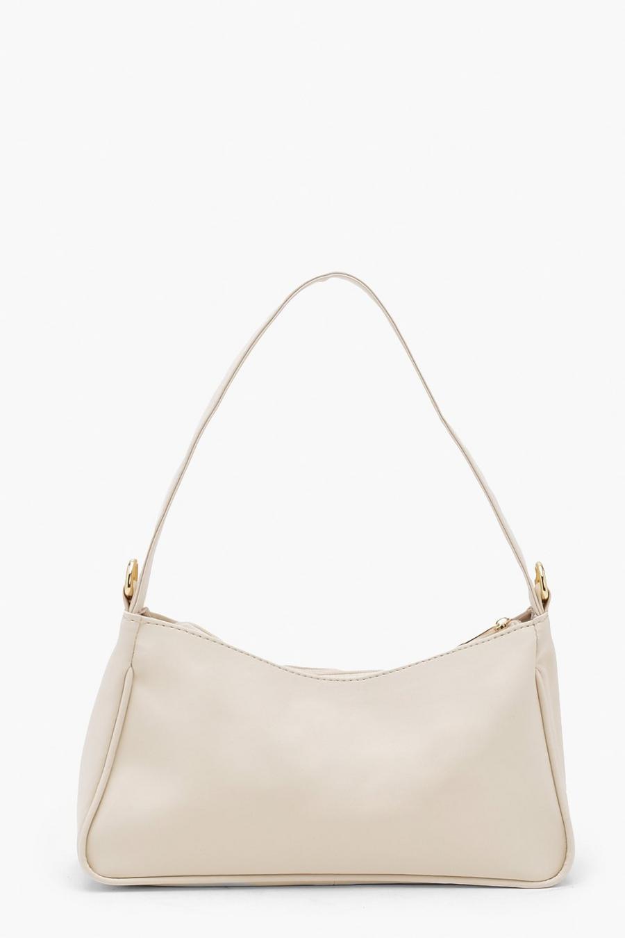 Cream vit Basic Nylon Shoulder Bag