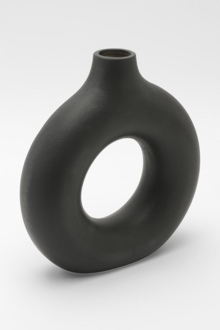 Black schwarz Large Donut Vase