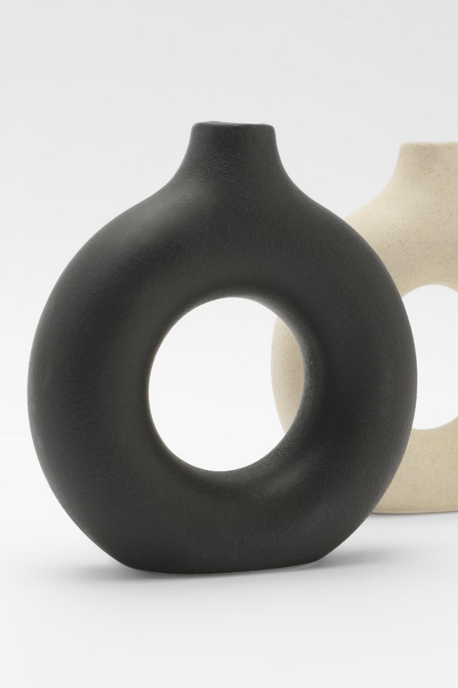 Black Small Donut Vase  image number 1