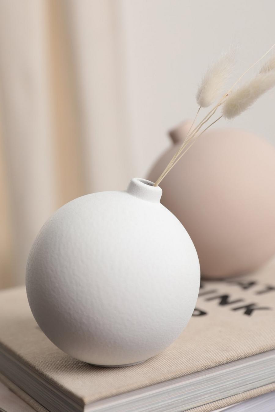 White blanc Small Textured Sphere Vase