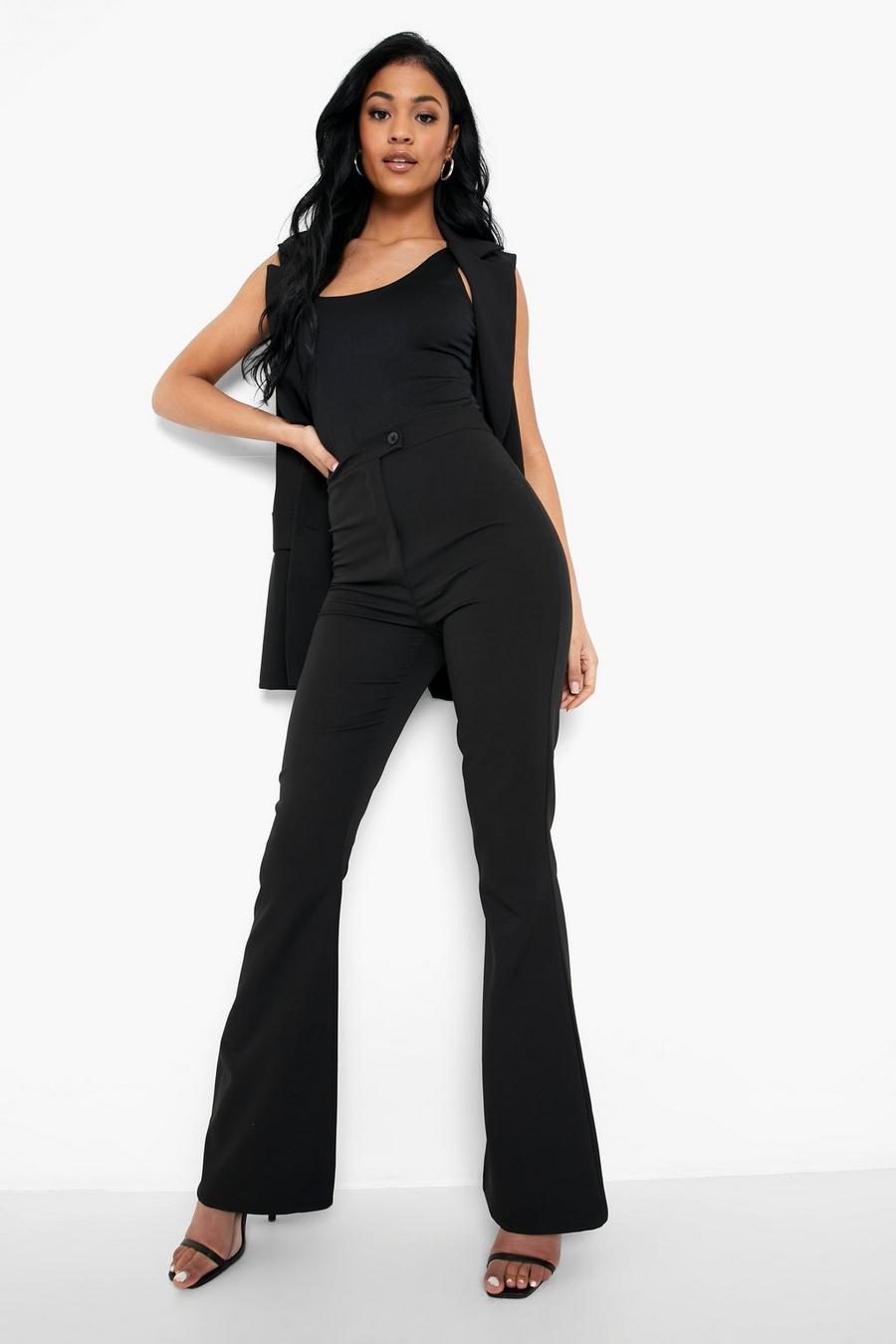 Black Tall Tailored Flares image number 1