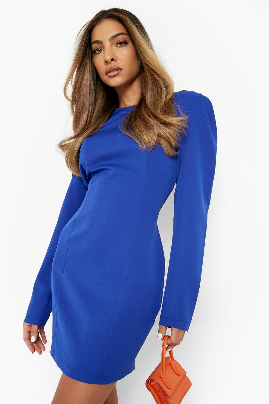Bright blue Seam Detail Woven Shift Dress image number 1