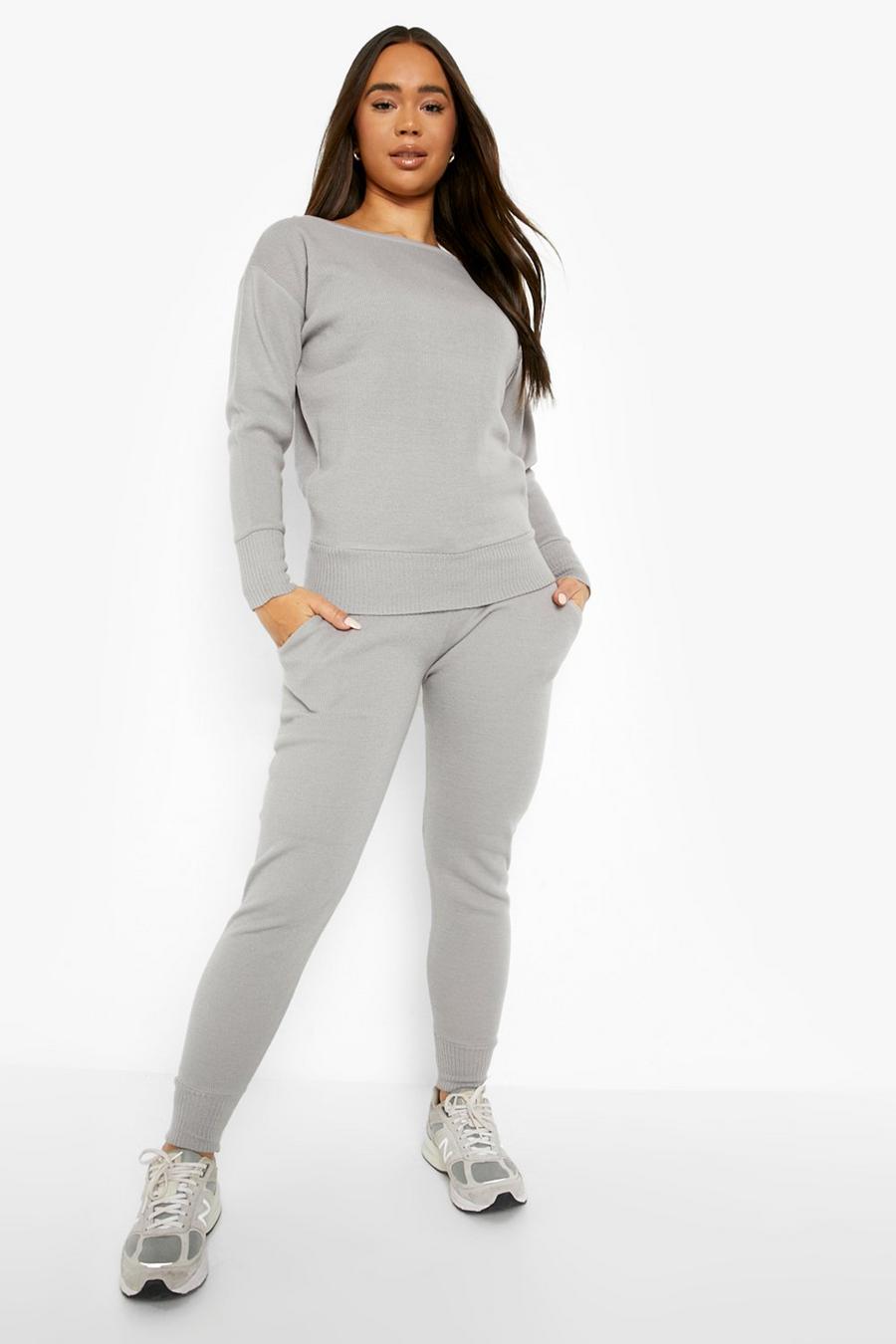 Grey Knitted Tracksuit image number 1