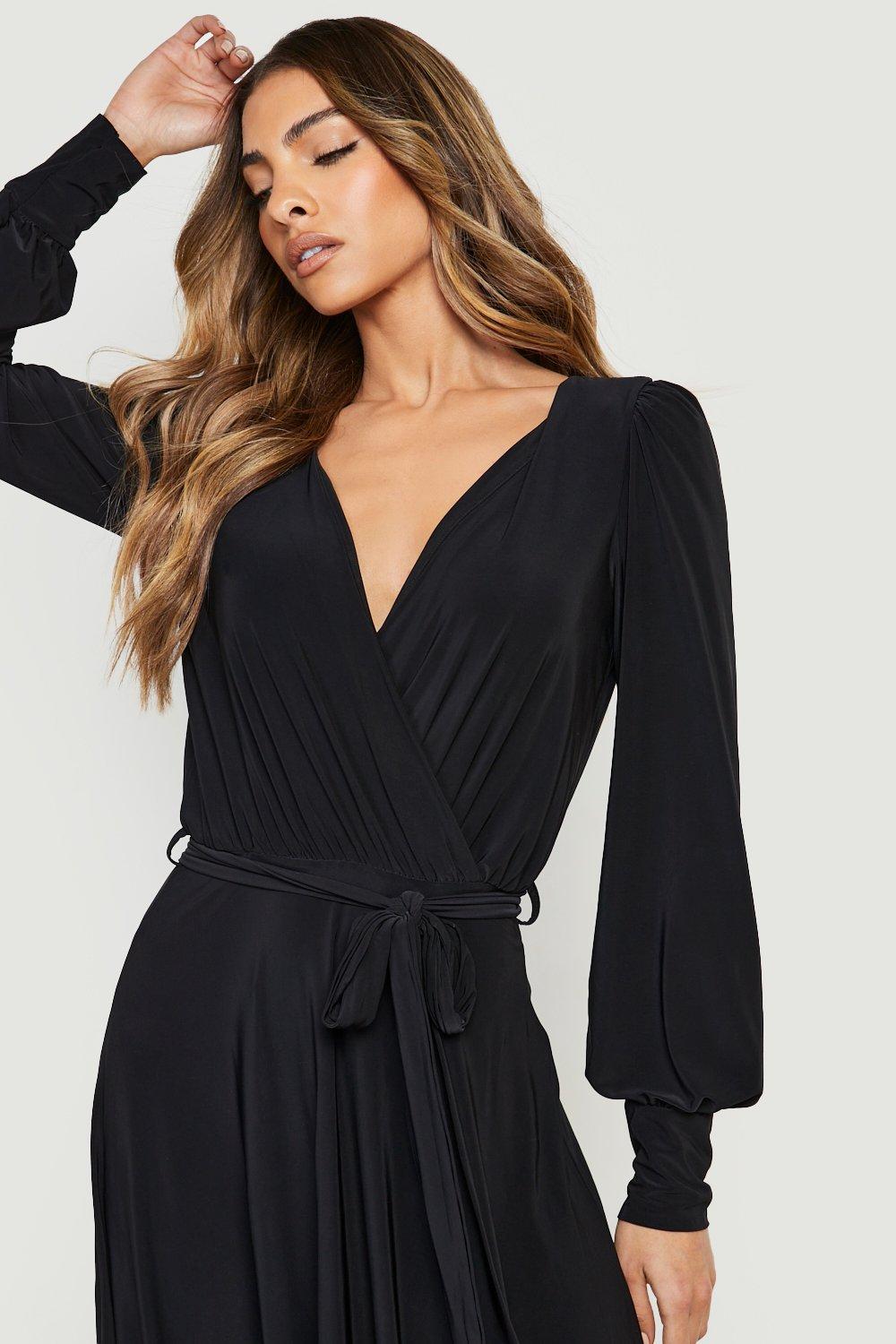 Black wrap 2025 skater dress