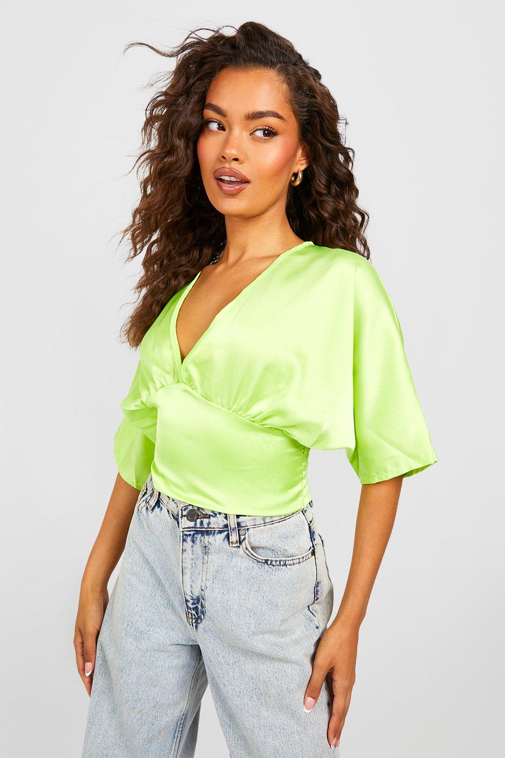 Satin store plunge top