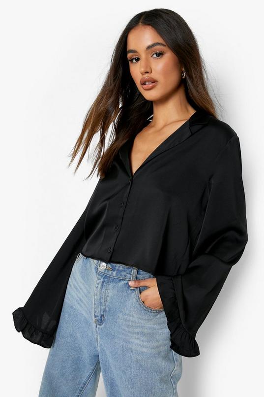 flare cuffs one shoulder shirt – shéller / シェリエ flare cuffs one shoulder shirt – shéller / シェリエ