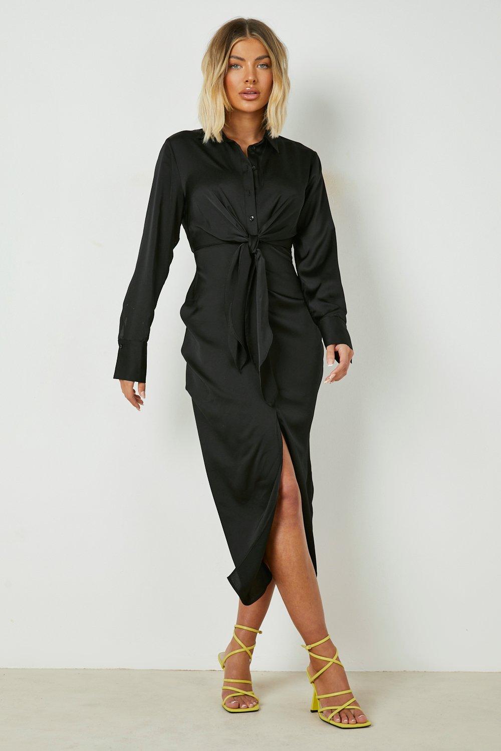 black silk shirt dress uk