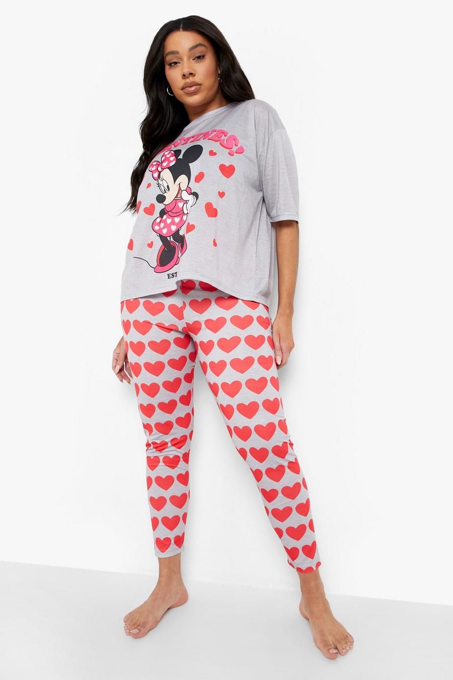 Grey marl Plus Galentine Minnie Mouse T-shirt & Legging image number 1