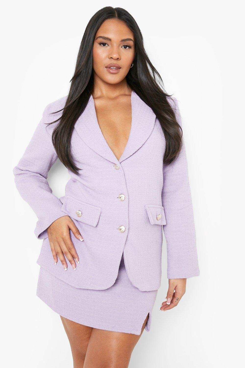 plus size boucle blazer