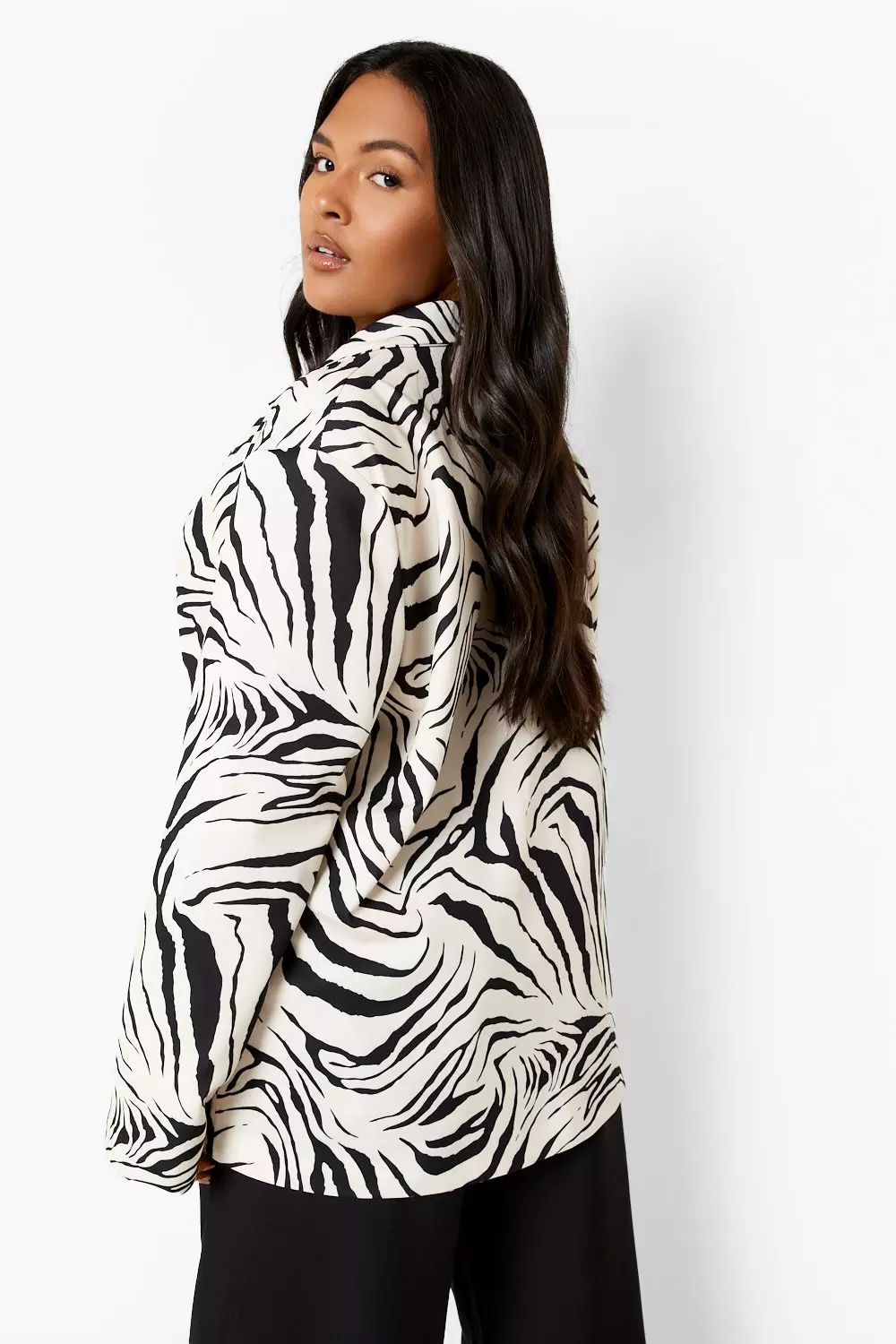 Mono Plus Zebra Oversized Blazer alternative image