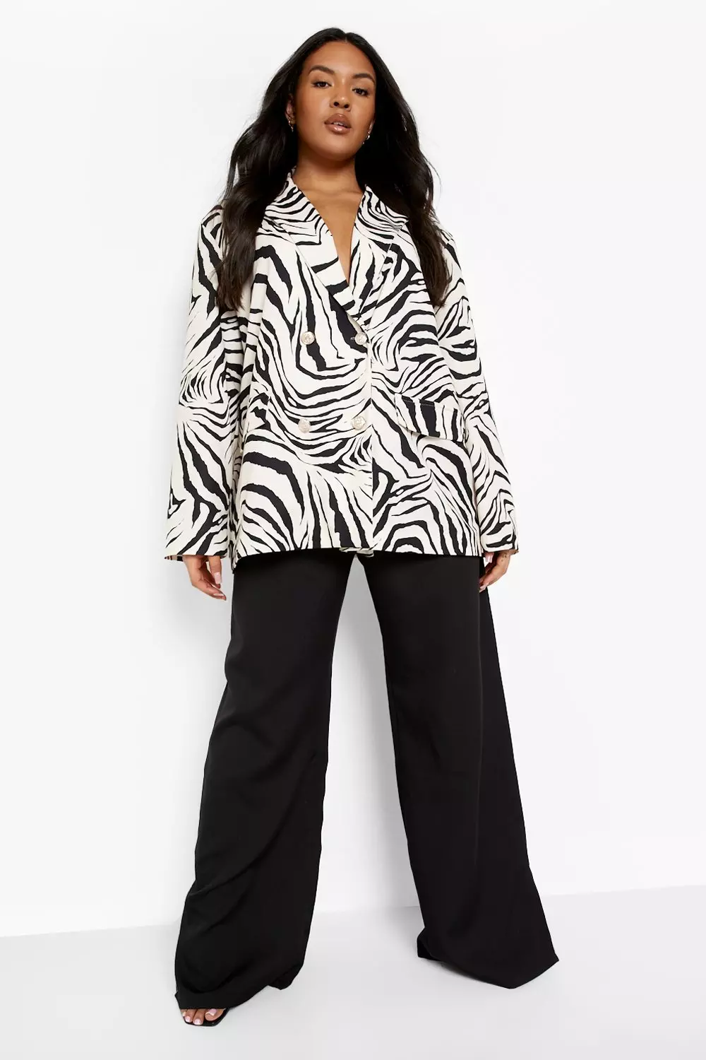 Mono Plus Zebra Oversized Blazer alternative image