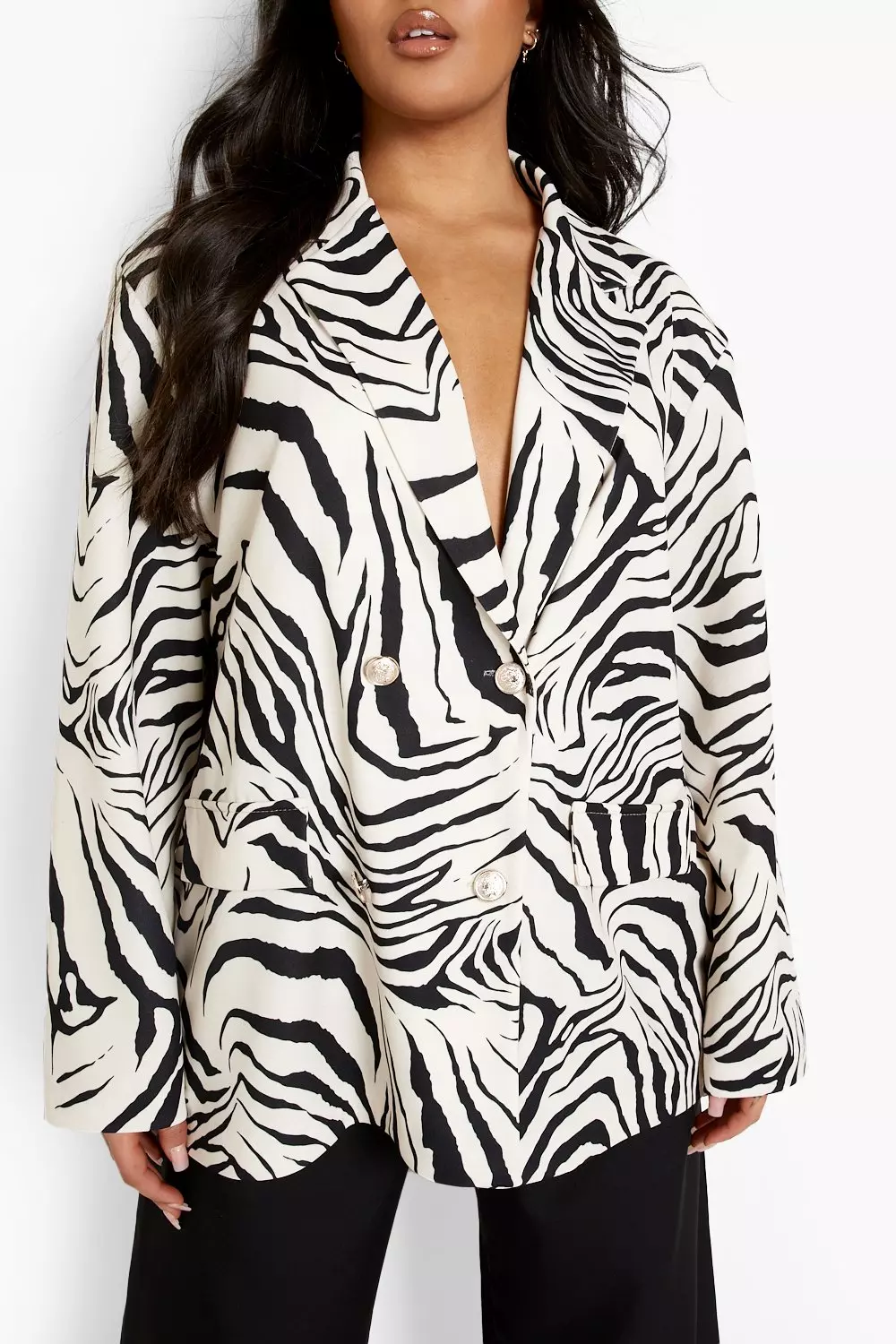 Mono Plus Zebra Oversized Blazer alternative image