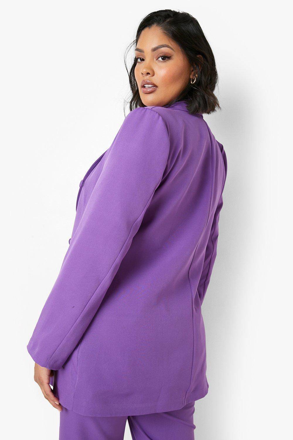 Purple plus size on sale blazer