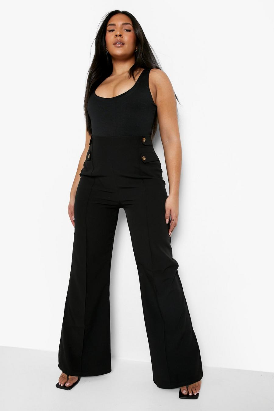 Black Plus Military Tab Tailored Trousers image number 1