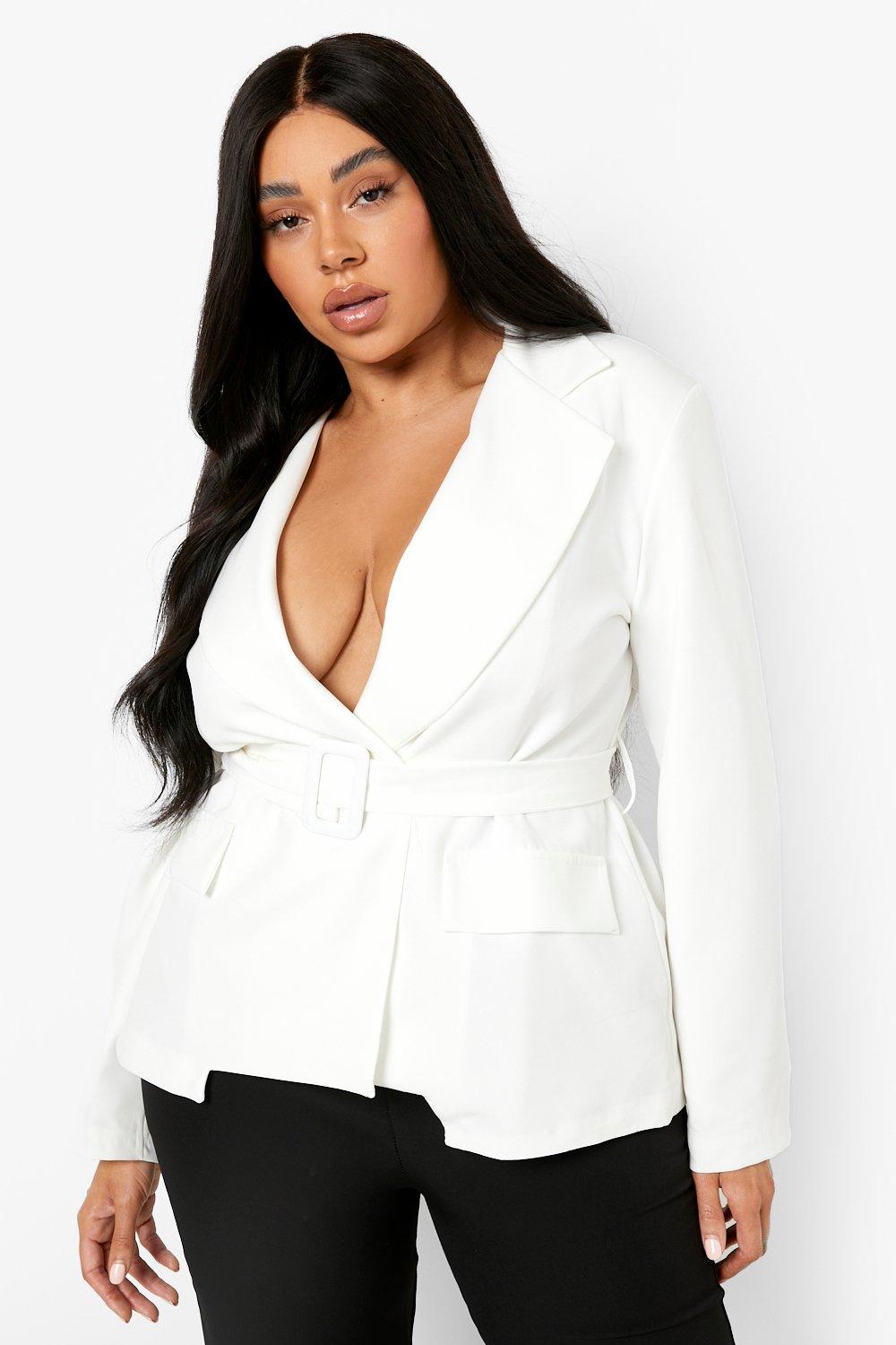 Boohoo on sale belted blazer