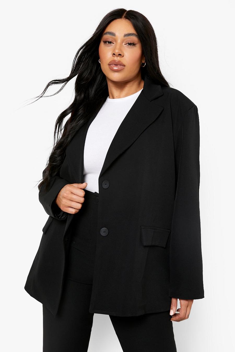 Black svart Plus - Oversize kavaj och kostymbyxor i skinny fit image number 1