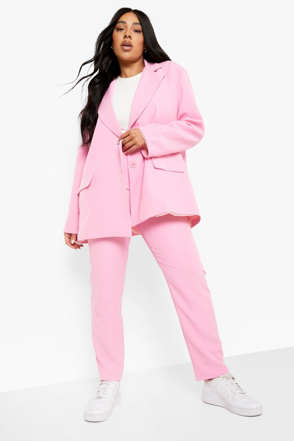 Pink plus size suits hotsell