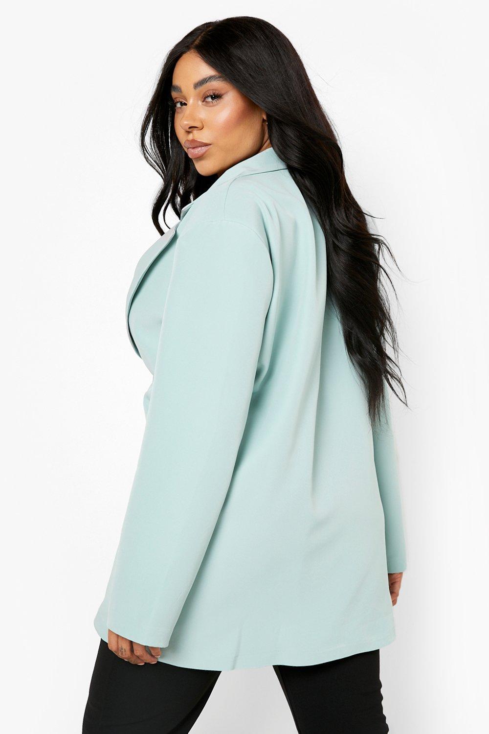 Plus size hot sale green blazer